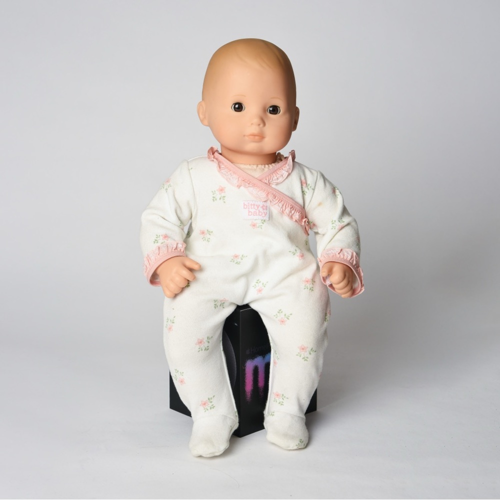 American Girl Doll in Floral White and Pink Pajamas